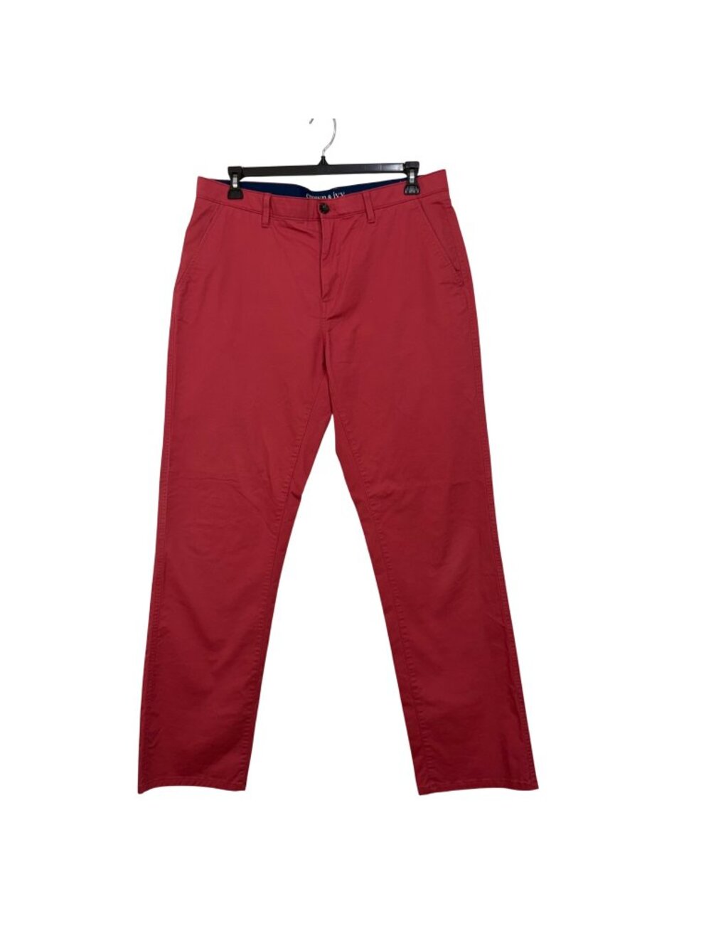 Crown & Ivy Mens Red Coral Motion Flex Straight Fit Chino Pant Size 36x34
